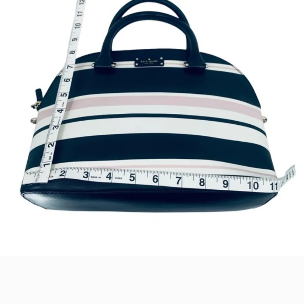 BNWOT Kate Spade Grove Street "Carli" Black, Pink, Cream White Striped Satchel - Picture 7 of 10